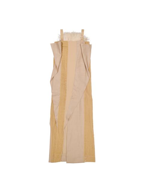 Burberry Burberry Panelled Wool Silk And Velvet Gown With Feather Detail