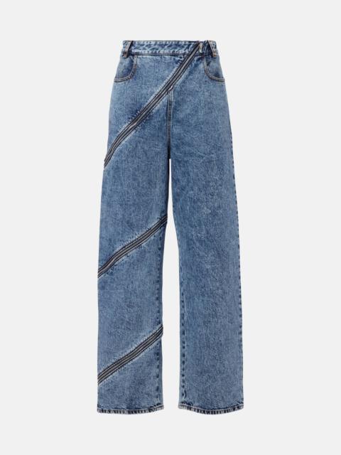 Alaïa Spiral high-rise wide-leg jeans