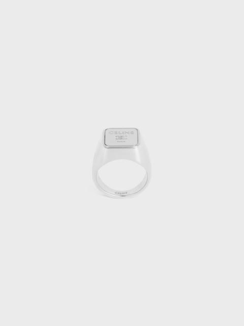 CELINE Triomphe Square Signet Ring IN Brass with Rhodium Finish