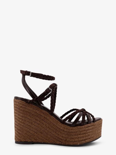 JIMMY CHOO Jimmy Choo Nyra Leather And Raffia Sandals