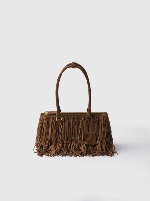 Prada Prada Galleria medium suede bag with fringe