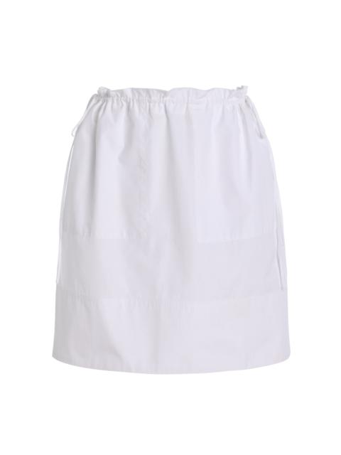 TOTEME Drawstring Cotton Mini Skirt white