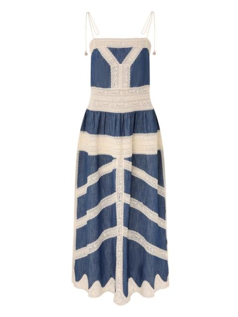 Zimmermann AWAKEN DENIM SLIP DRESS