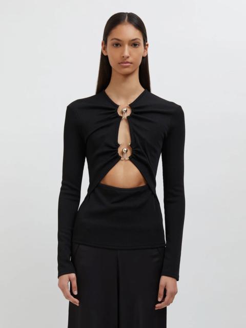CHRISTOPHER ESBER Orbit Ruched Long Sleeve Top