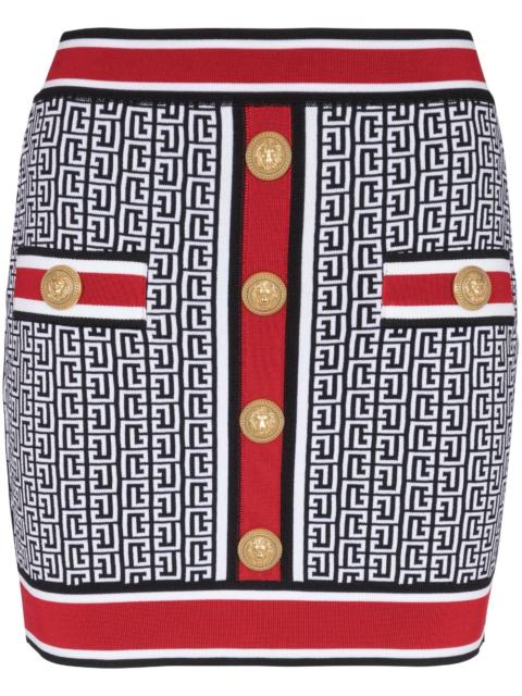 Balmain monogram-knit mini skirt