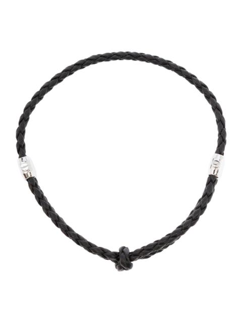 Bottega Veneta Bottega Veneta Men Metallic Bracelet With Intrecciato Design And Sliding Closure In Leather And Silv
