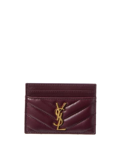 SAINT LAURENT Saint Laurent Monogram Matelasse Leather Card Holder
