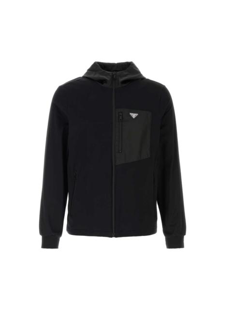 Prada Prada Men Black Stretch Cotton Sweatshirt