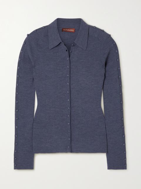 Altuzarra Hill Button-detailed Ribbed Wool-blend Shirt