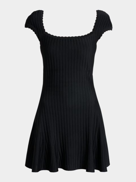 Givenchy Cap-Sleeve Pleated Mini Dress