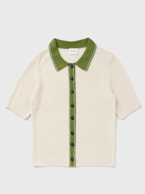 CLOSED SHORT SLEEVE POLO CARDIGAN