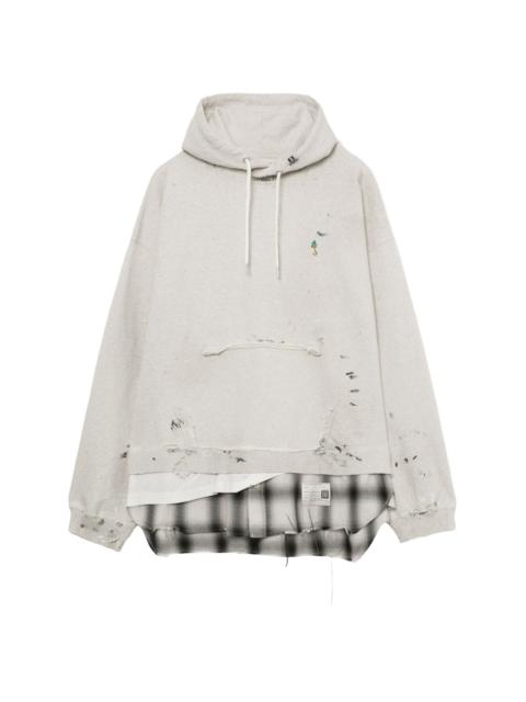 distressed finish hoodie