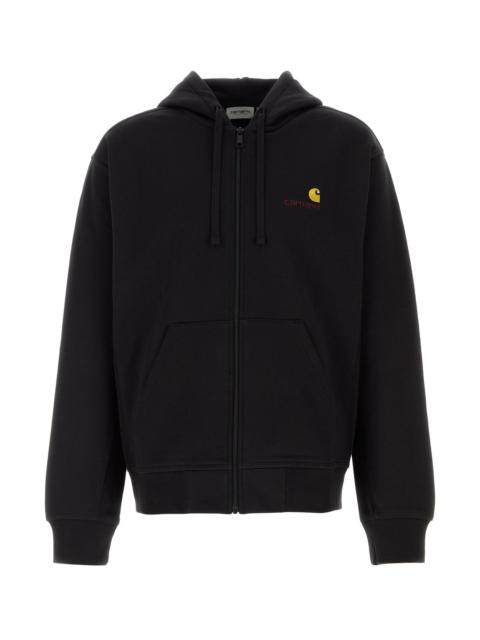 Carhartt Black cotton blend Hooded American Script Jacket