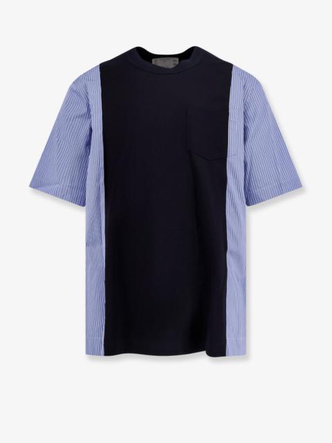 Sacai Cotton Jersey T-Shirt With Popeline Inserts