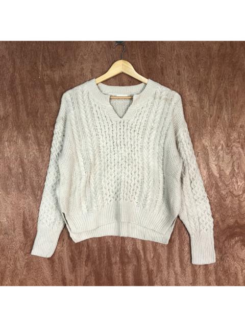 Other Designers Homespun Knitwear - GU japan WHite cable Knitwear #c467