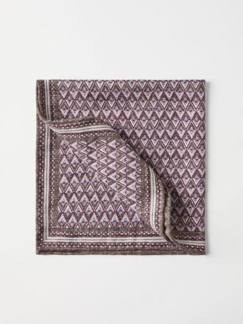 Brunello Cucinelli Silk pocket square with geometric design