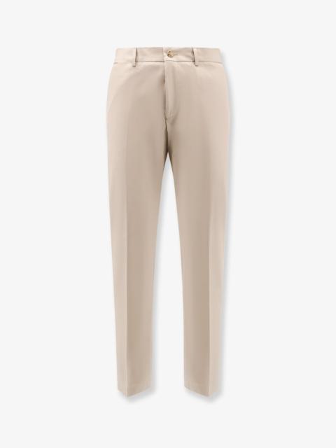 BOSS Boss Cotton and Silk Trousers Beige Men