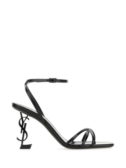 Saint Laurent Women Black Leather Opyum 85 Sandals