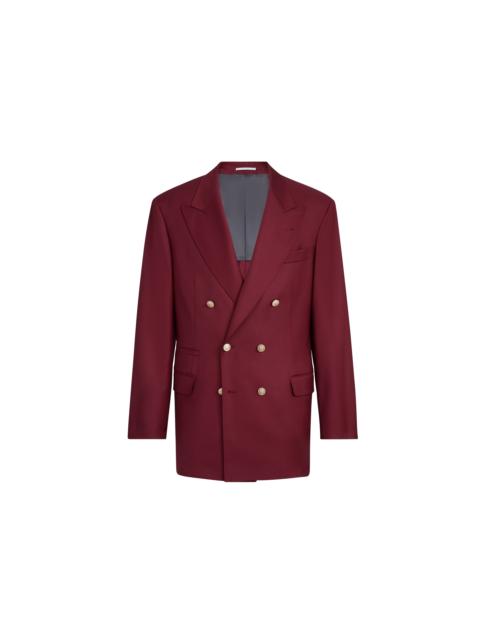 Brunello Cucinelli Brunello Cucinelli Blazer with metal buttons in Cherry at Nordstrom