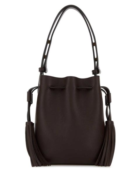 Valentino Valentino Garavani Women Chocolate Leather Vlogo Signature Bucket Bag