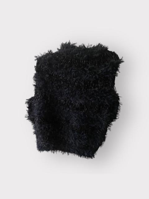 Comme Des Garçons Wool Rayon faux Fur Asymmetric Blouse
