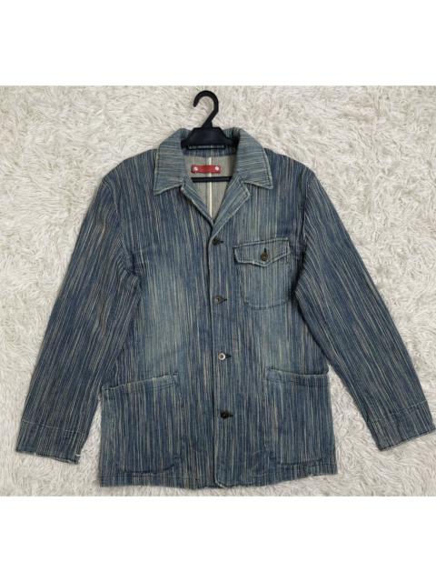 🔥STEALS Fissare Homme Chore Denim Jacket line Stripes
