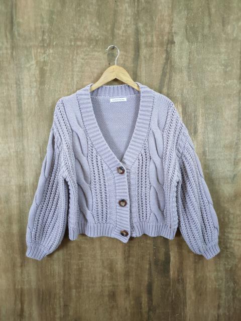 Other Designers Patterned Cardigans - Lilac Baggy Fat Knit Cardigan #1582