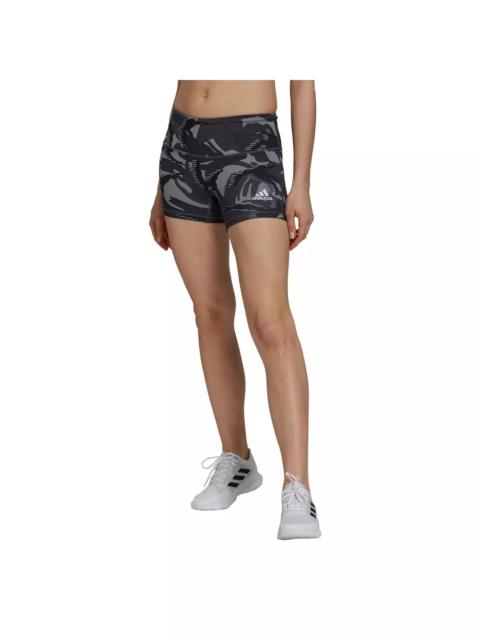 adidas Women's Grey/Black 4-Inch Camo Short Leggings