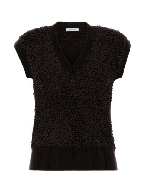 FERRAGAMO Dark Brown Boucle Vest
