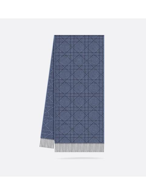 Dior Dior "cannage" Scarf In Cashmere And Wool