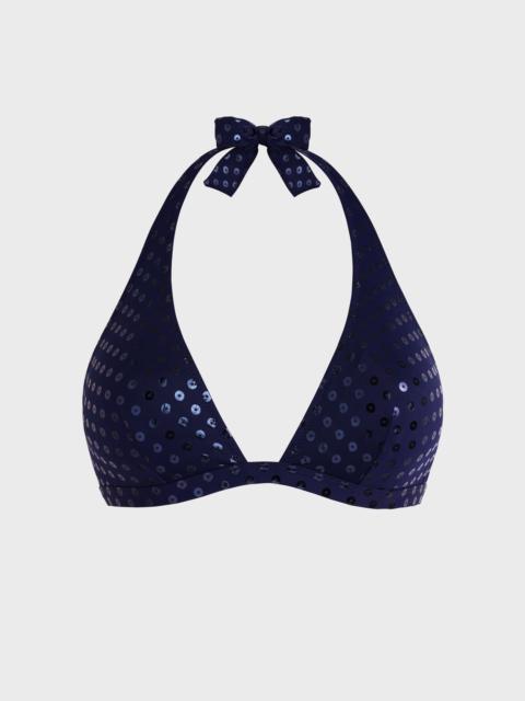Vilebrequin Women Halter Bikini Top Relief Sparkling