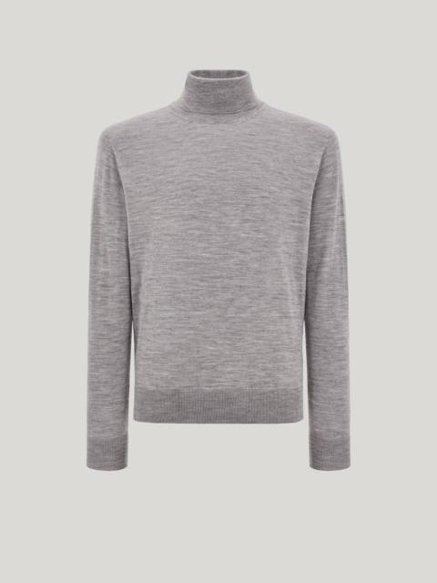 Canali CANALI NUVOLA SEAMLESS MEDIUM GRAY MELANGE TURTLENECK SWEATER IN EXTRA-FINE MERINO WOOL