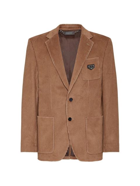 PHILIPP PLEIN single-breasted corduroy blazer