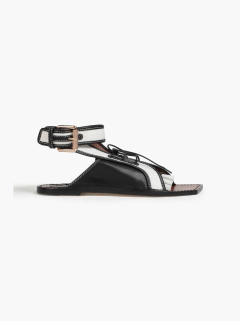 Zimmermann Leather and faux raffia sandals