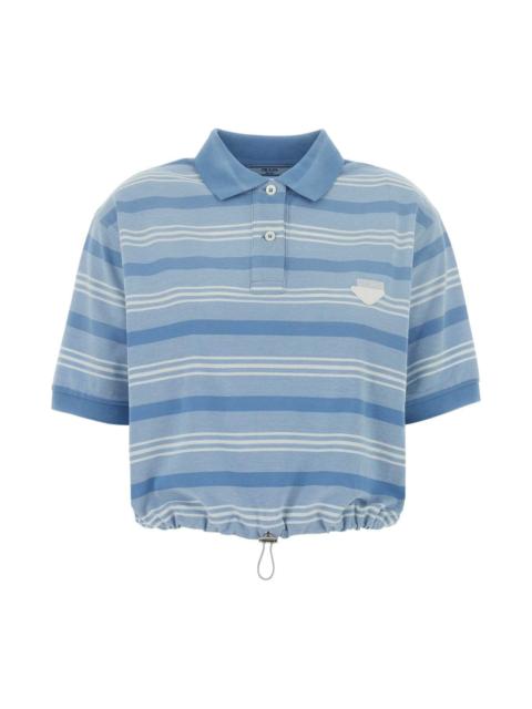 Prada Embroidered Piquet Polo Shirt