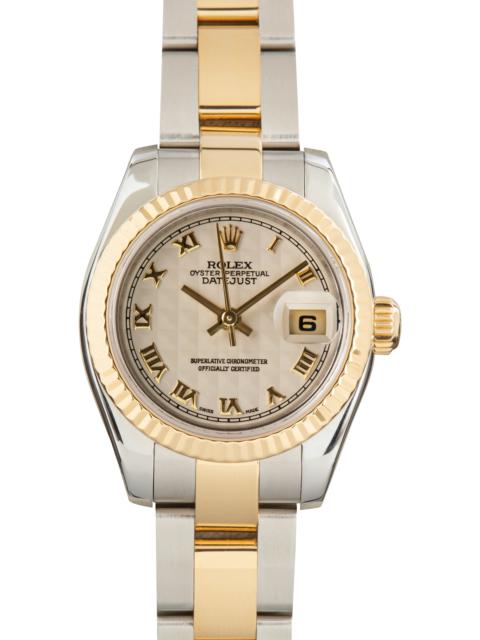 ROLEX Pre-Owned Ladies Rolex Datejust Ref 179173 Ivory Pyramid Dial