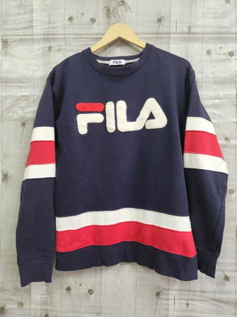 Other Designers Fila Sweater Big Spellout Logo Vintage