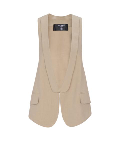 Balmain Asymmetrical cotton gabardine vest
