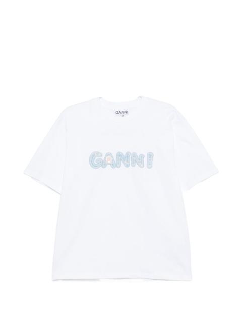 GANNI Ganni Women Logo Cotton T-Shirt