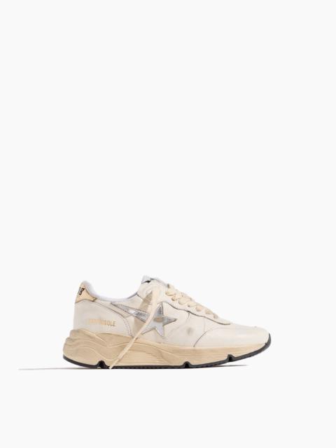Golden Goose Running Sneaker in White/Silver/Gold