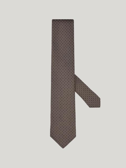 Canali BROWN SILK TIE, MICRO PATTERN