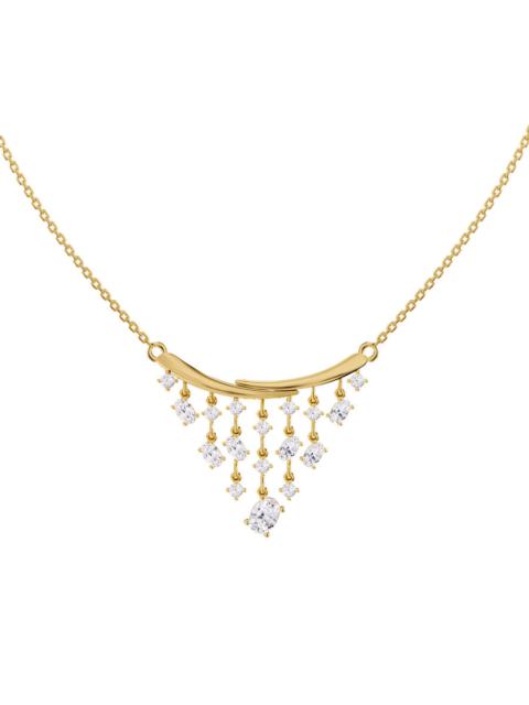 Other Designers Diamond2Deal 18k Vermeil Plated Silver 2.6 Ct Round Oval Cut Lab Grown Diamond Pendant Necklace 18" 