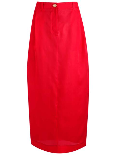 KHAITE Khaite Lucian Semi-sheer Silk Maxi Skirt