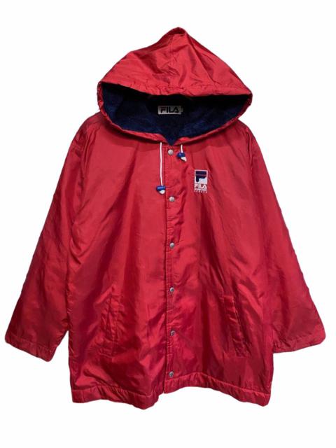 Other Designers Fila - FILA SPORTS SHERPA LINING LONG JACKET HOODED