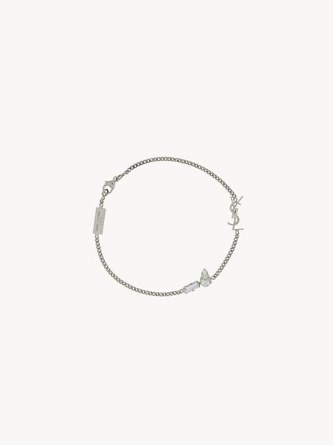 SAINT LAURENT opyum charm bracelet in metal and rhinestone