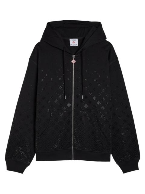 CASABLANCA Casablanca Crystal-embellished Hooded Cotton Sweatshirt