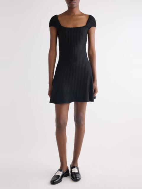 Givenchy Givenchy Cap Sleeve Knit Fit & Flare Dress in Black at Nordstrom