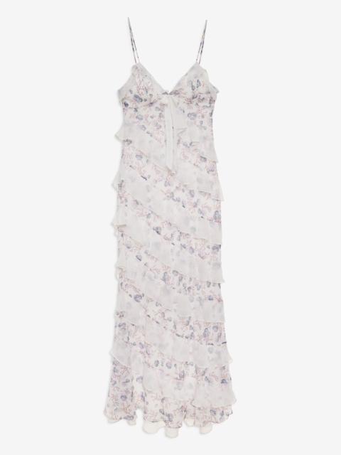 For Love & Lemons Debby Ruffled Maxi Dress