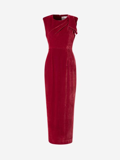 ROLAND MOURET BOW MIDI DRESS