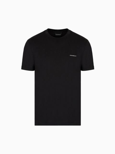 EMPORIO ARMANI Lyocell-blend jersey T-shirt with ASV micro logo lettering